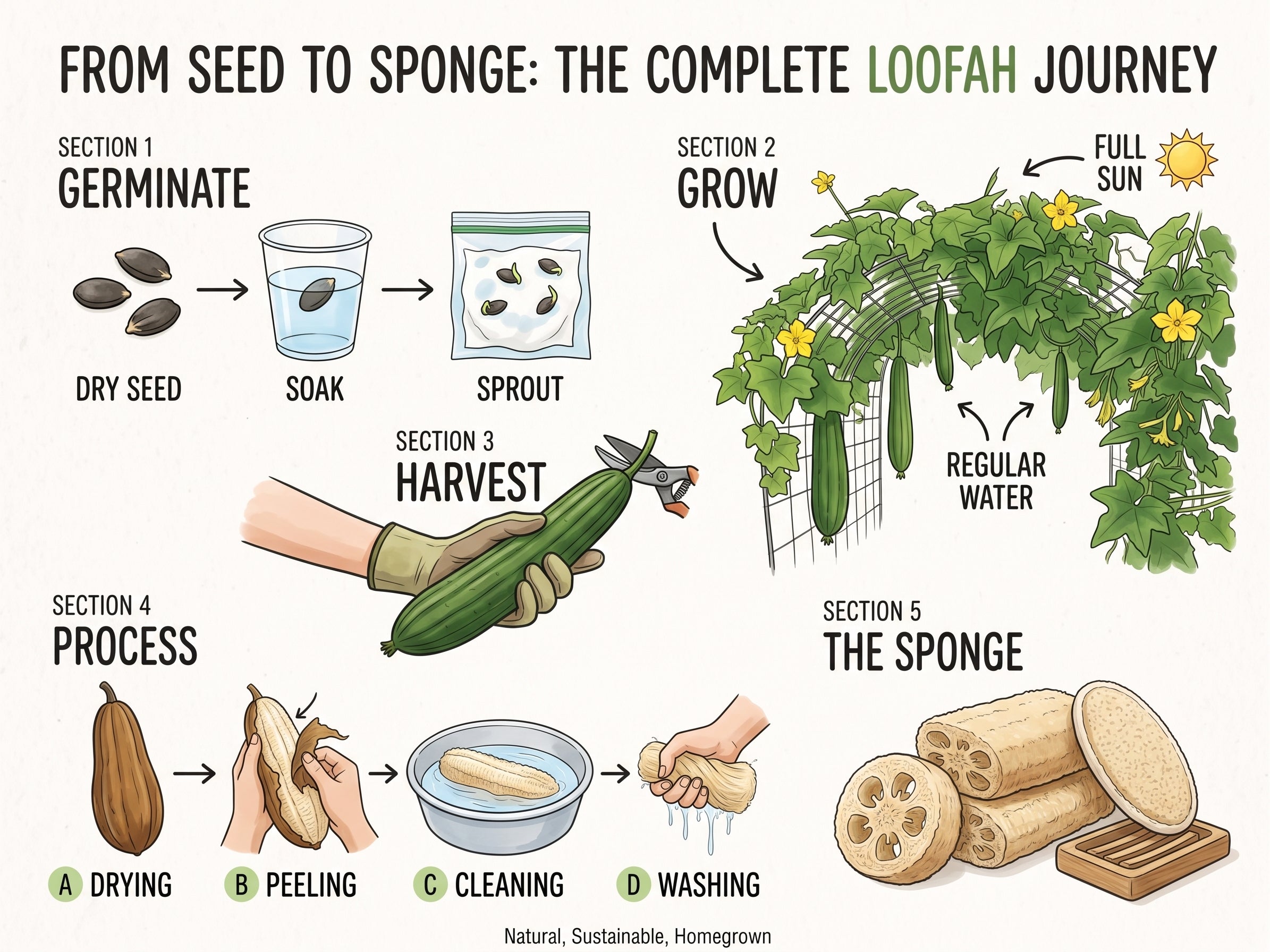 From Seed to Sponge: The Complete Guide to Growing Your Own Natural Loofah