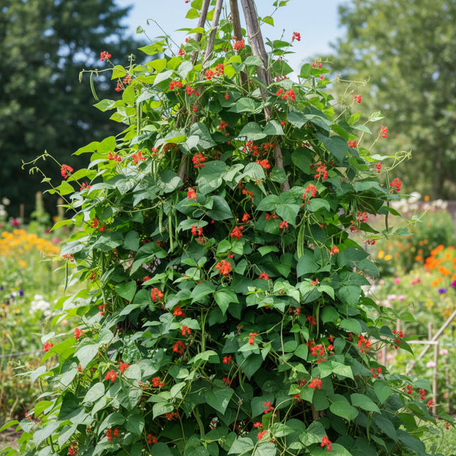 Bean Pole Scarlet Runner Seeds – Heirloom Ornamental & Culinary Classic