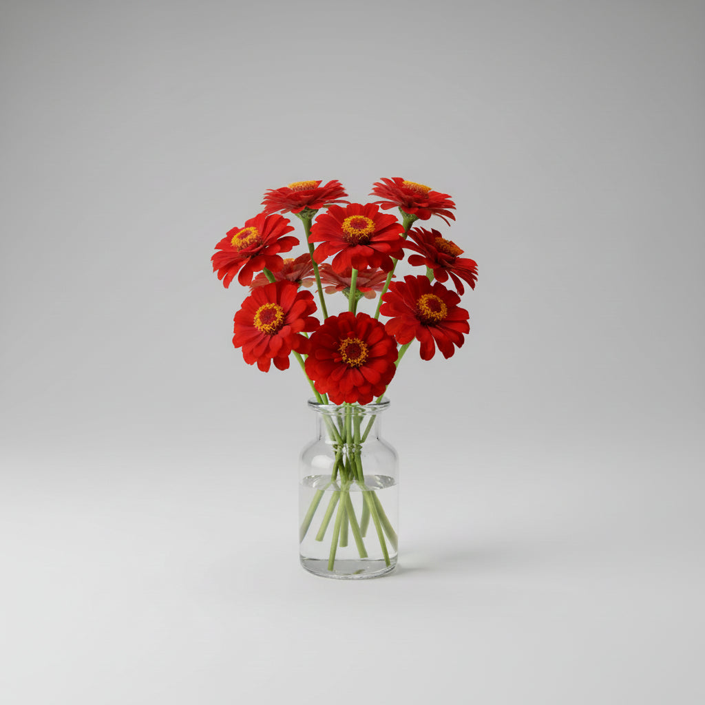Zinnia Scarlet Flame Seeds – Heirloom Fiery Red Cut-Flower Classic