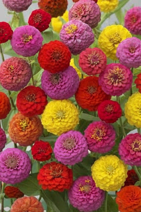 Zinnia Cupid Mixture Seeds – Heirloom Compact Pompom Favorite