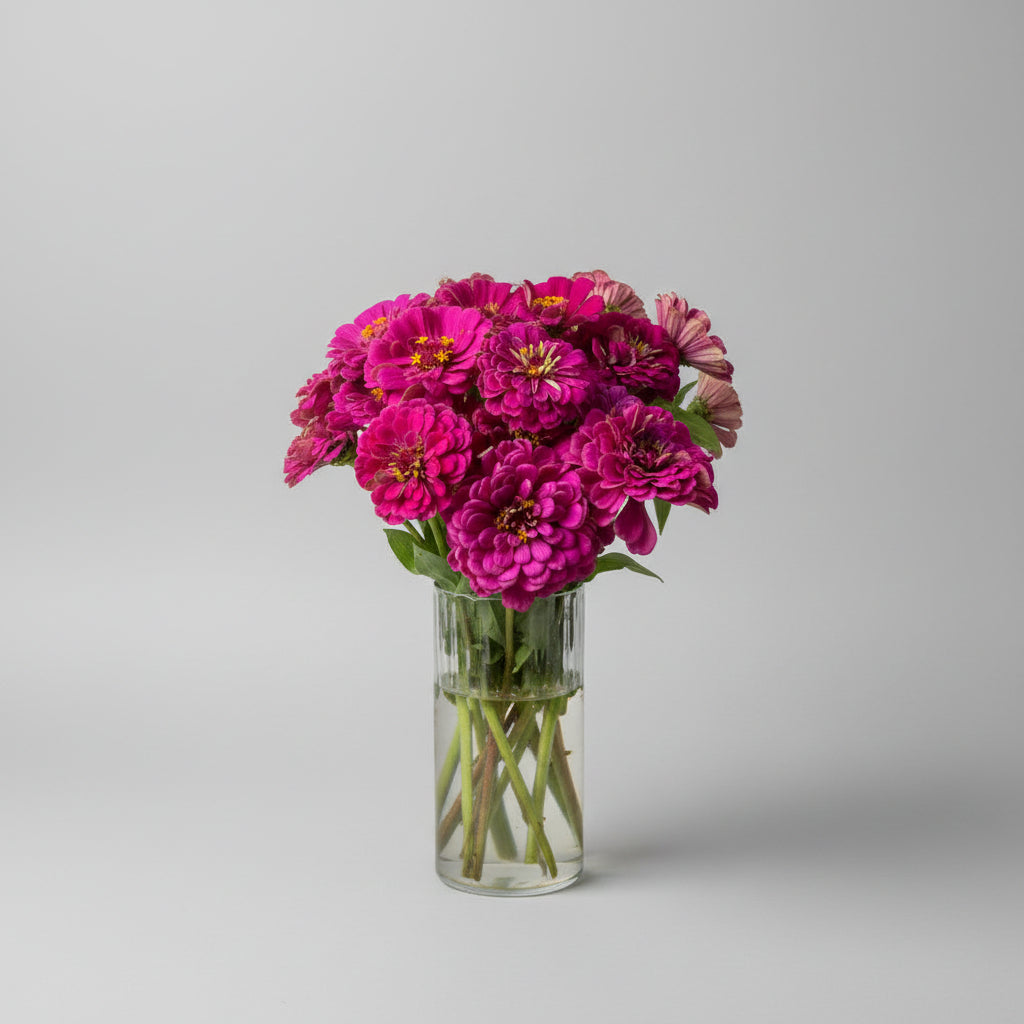 Zinnia Dahlia Flowered Purple Prince Seeds – Heirloom Royal Purple Classic